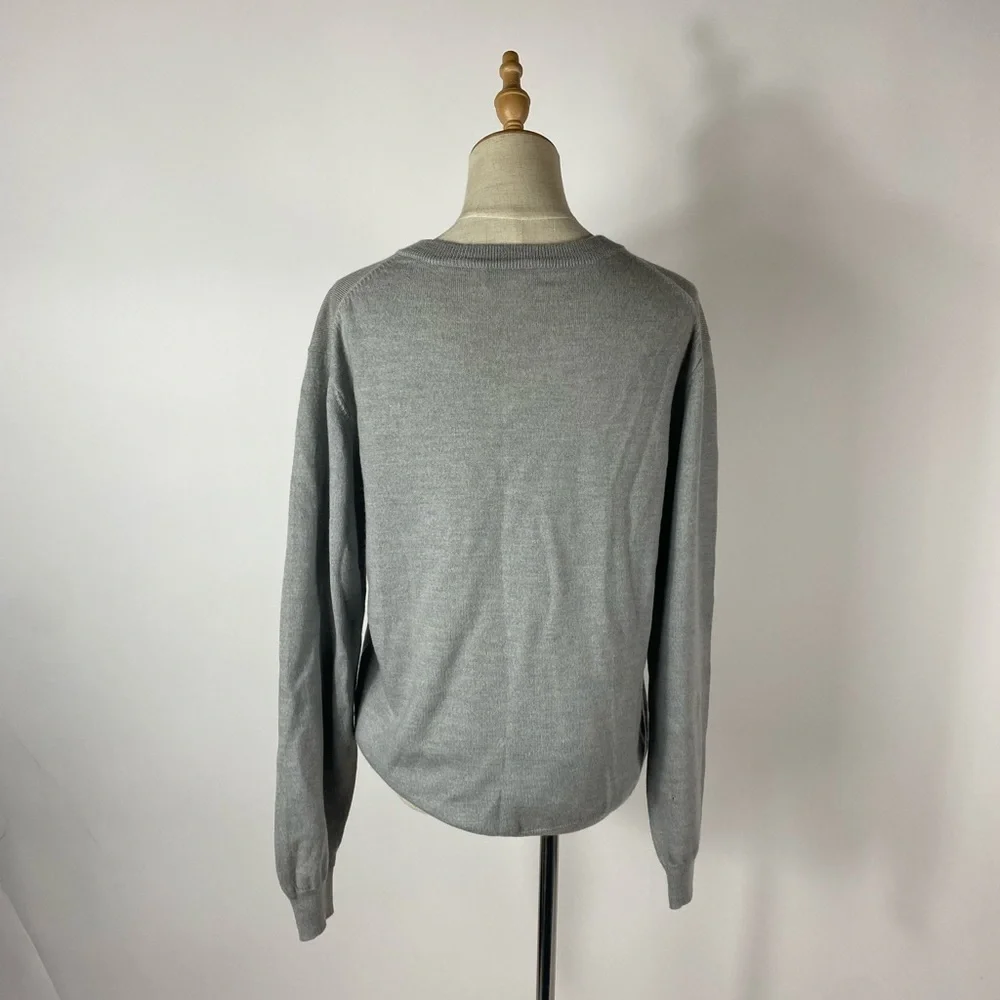 PRONTO UOMO Extra Fine Merino V Neck Sweater Large - Picture 5 of 8